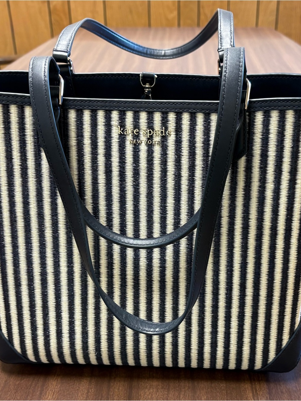 kate spade Navy and Cream Striped Tote